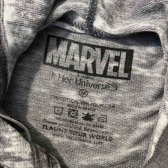 Marvel Black Widow Gray Acid Wash Burnout Hoodie Size Medium - Picture 6 of 6